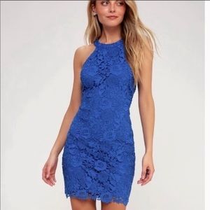 NWT lulus Love Poem blue lace dress.